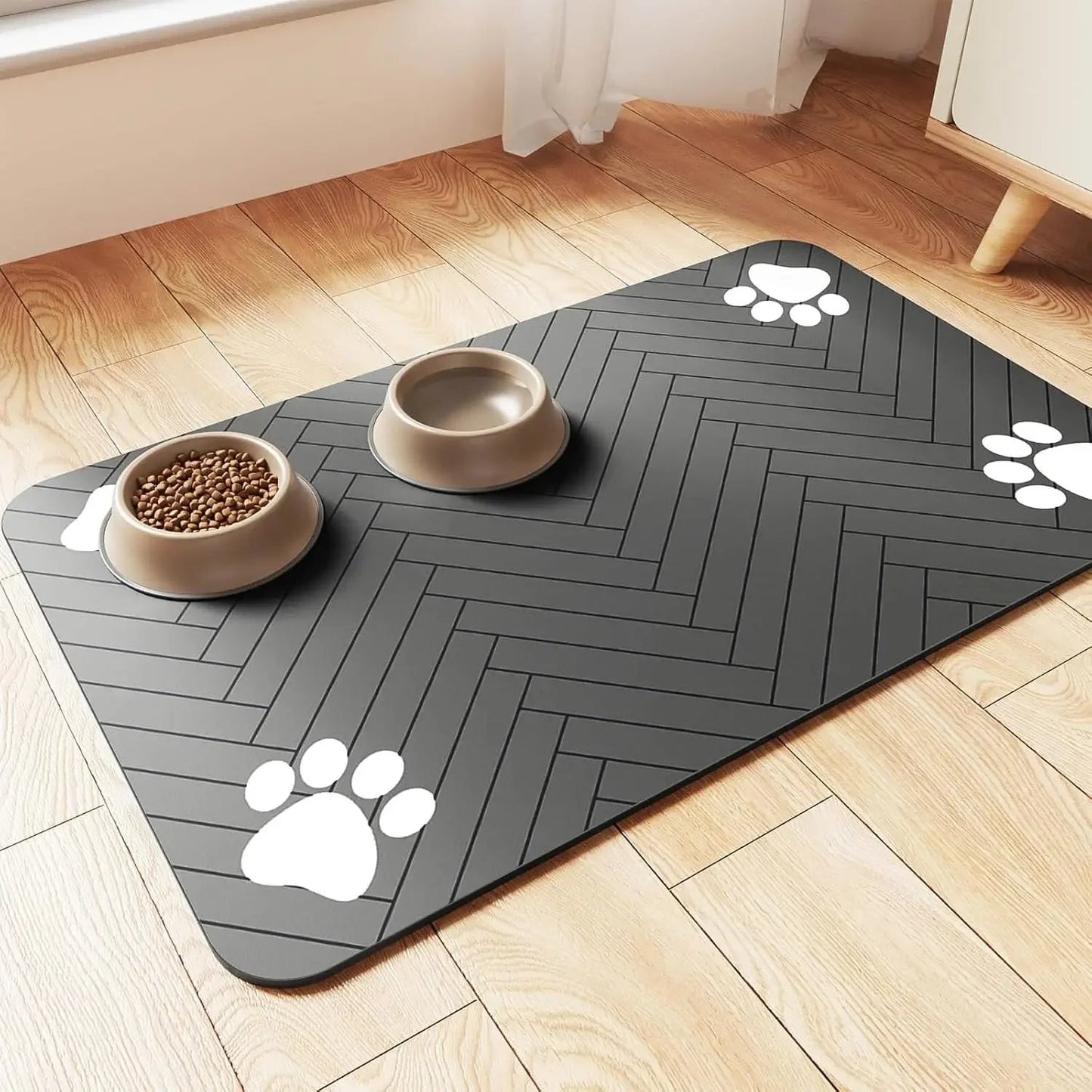 Pet Feeding Mat-Absorbent Pet Placemat for Food and Water Bowl with Waterproof Rubber Backing Quick Dry Water Mat for Dog Cat PetVerse
