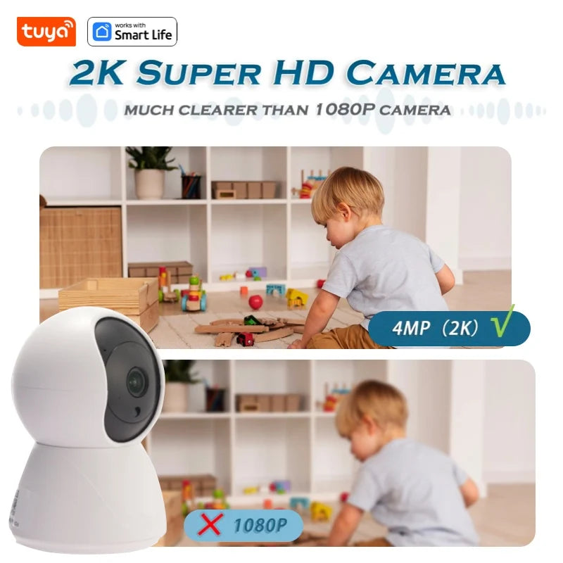USB 4MP Indoor Camera,2K Security Camera for Baby Monitor,PTZ Wifi Cameras for Home Security,Pet Camera Works with Tuya PetVerse
