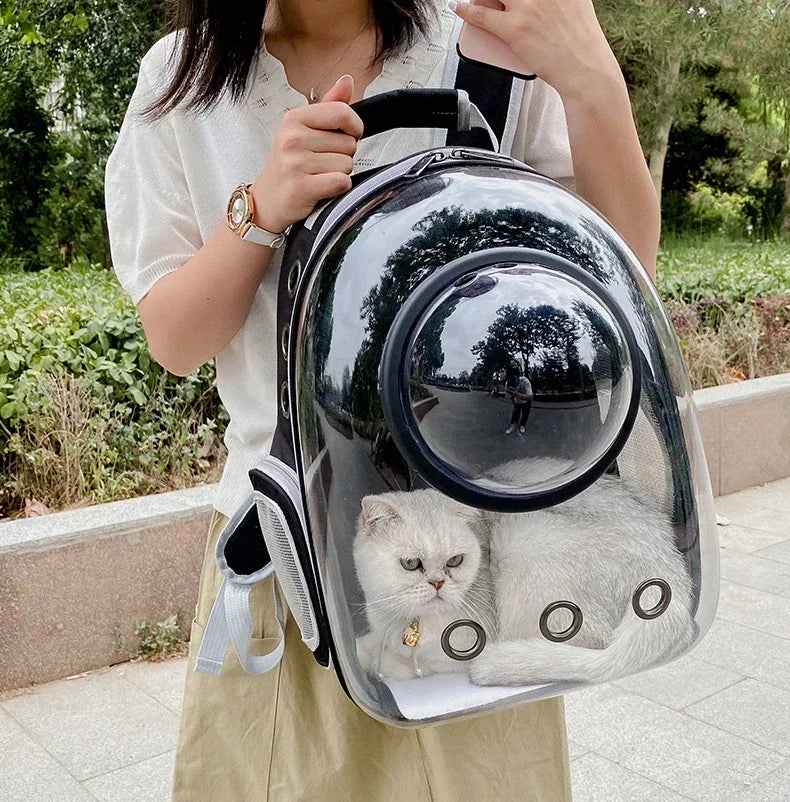 Pet Cat Carrying Bag Space Pet Backpacks Breathable Portable Transparent Backpack Puppy Dog Transport Carrier Space Capsule Bags PetVerse