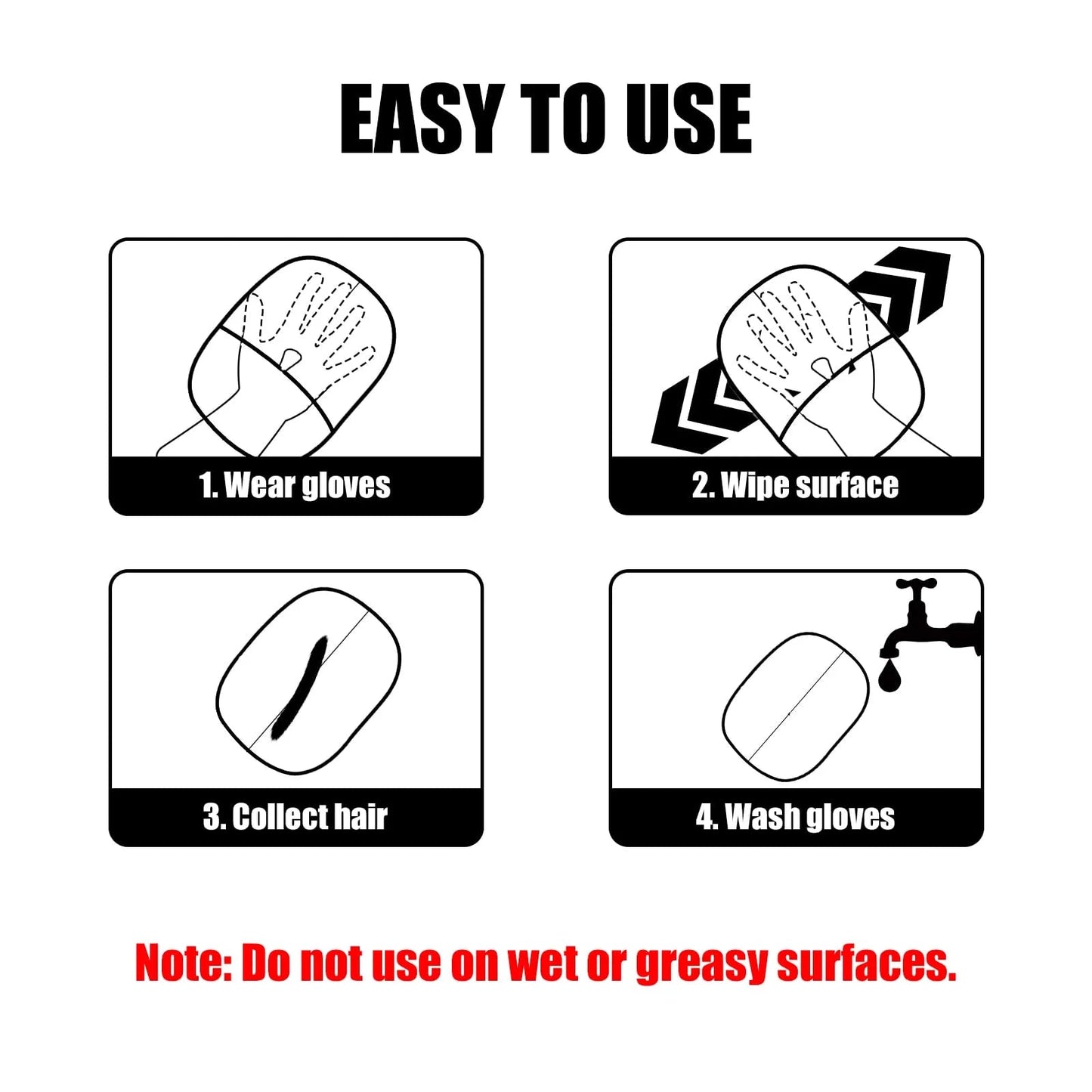 Pet Hair Removal Tool Reusable Static Removal Gloves, Double-Sided Grooming Gloves for Pets, Removes Pet Fur Hair for Carpets PetVerse