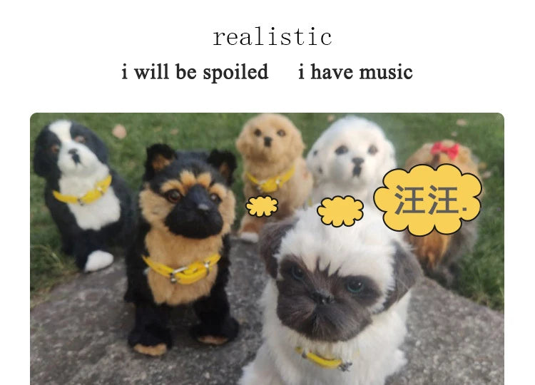 New Simulation Electric Pet Dog Voice Control Walking Nodding Music Touch Robot Animal Plush Pet Children's Toy Gift PetVerse