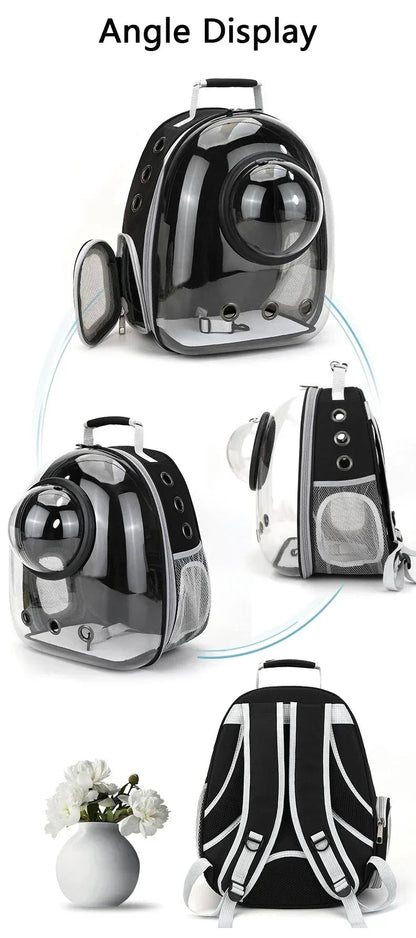 Pet Cat Carrying Bag Space Pet Backpacks Breathable Portable Transparent Backpack Puppy Dog Transport Carrier Space Capsule Bags PetVerse