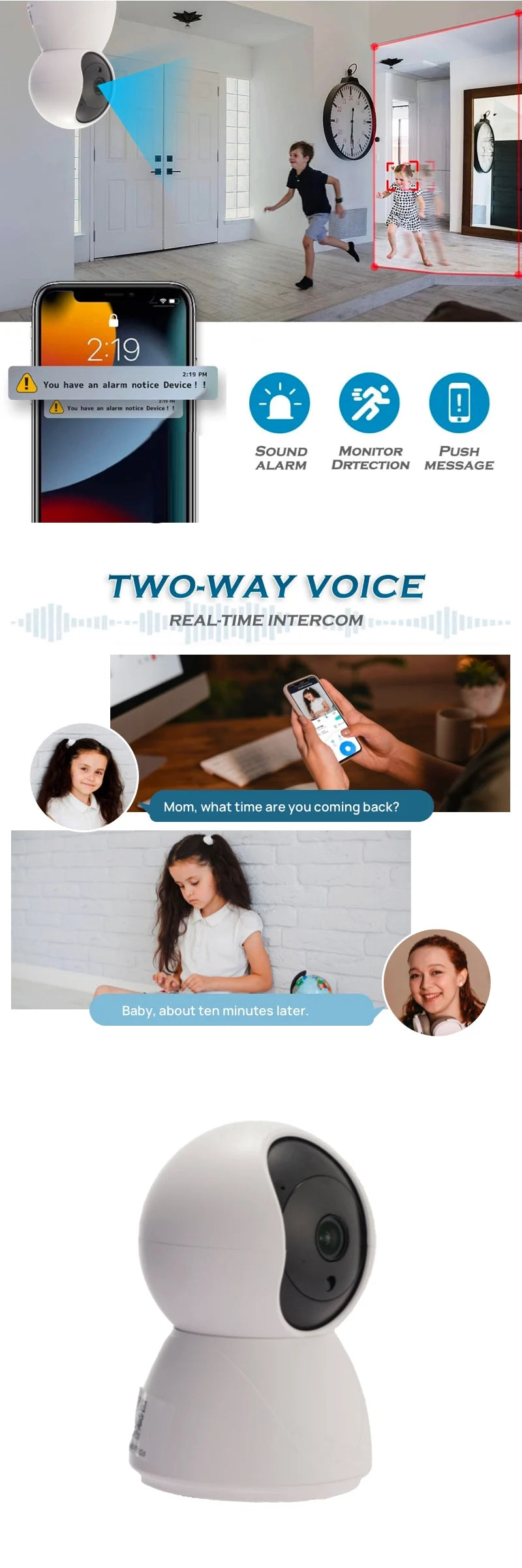 USB 4MP Indoor Camera,2K Security Camera for Baby Monitor,PTZ Wifi Cameras for Home Security,Pet Camera Works with Tuya PetVerse