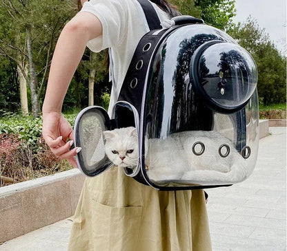Pet Cat Carrying Bag Space Pet Backpacks Breathable Portable Transparent Backpack Puppy Dog Transport Carrier Space Capsule Bags PetVerse