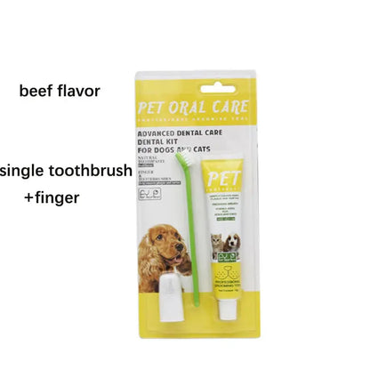 Cat Toothbrush and Toothpaste Set for Teeth Cleaning Vanilla Toothpaste Finger Toothbrush Tongue Cleaning Pet Accessories PetVerse