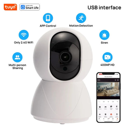 USB 4MP Indoor Camera,2K Security Camera for Baby Monitor,PTZ Wifi Cameras for Home Security,Pet Camera Works with Tuya PetVerse