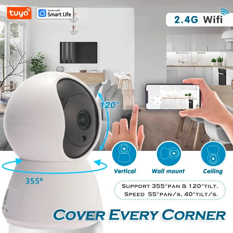 USB 4MP Indoor Camera,2K Security Camera for Baby Monitor,PTZ Wifi Cameras for Home Security,Pet Camera Works with Tuya PetVerse