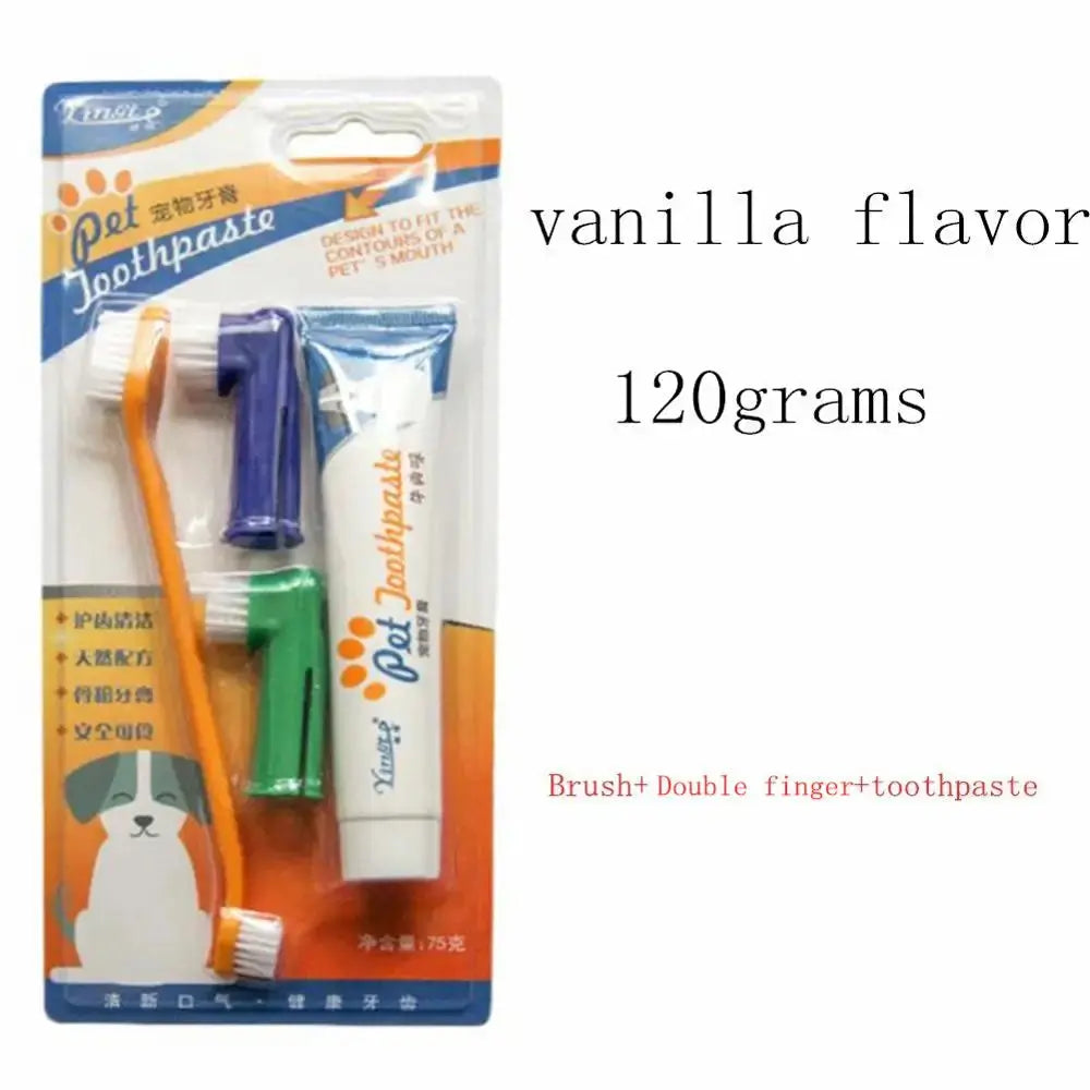 Cat Toothbrush and Toothpaste Set for Teeth Cleaning Vanilla Toothpaste Finger Toothbrush Tongue Cleaning Pet Accessories PetVerse