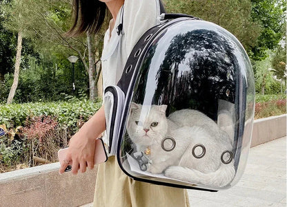 Pet Cat Carrying Bag Space Pet Backpacks Breathable Portable Transparent Backpack Puppy Dog Transport Carrier Space Capsule Bags PetVerse