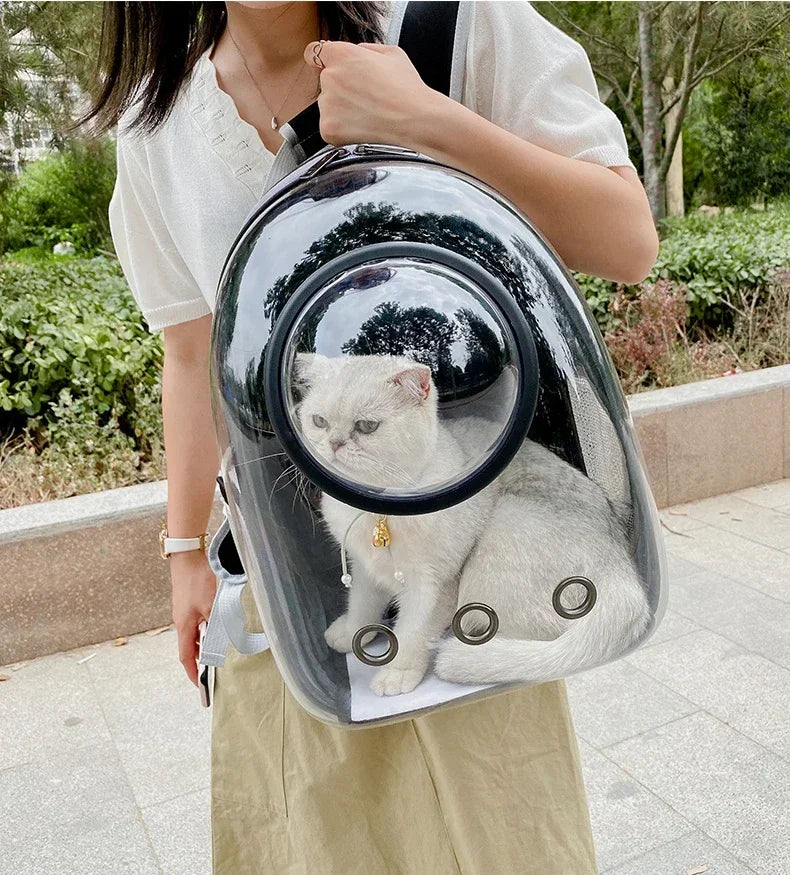 Pet Cat Carrying Bag Space Pet Backpacks Breathable Portable Transparent Backpack Puppy Dog Transport Carrier Space Capsule Bags PetVerse