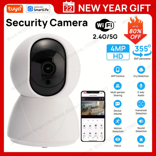 USB 4MP Indoor Camera,2K Security Camera for Baby Monitor,PTZ Wifi Cameras for Home Security,Pet Camera Works with Tuya PetVerse