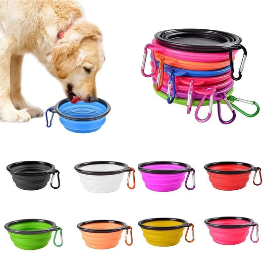 Portable Pet Food Bowl  Durable TPR Bowl  Cat and Dog Food Pet Silicone Collapsible Bowl Portable Travel Outdoor Water Food Bowl PetVerse
