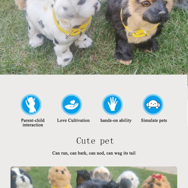 New Simulation Electric Pet Dog Voice Control Walking Nodding Music Touch Robot Animal Plush Pet Children's Toy Gift PetVerse