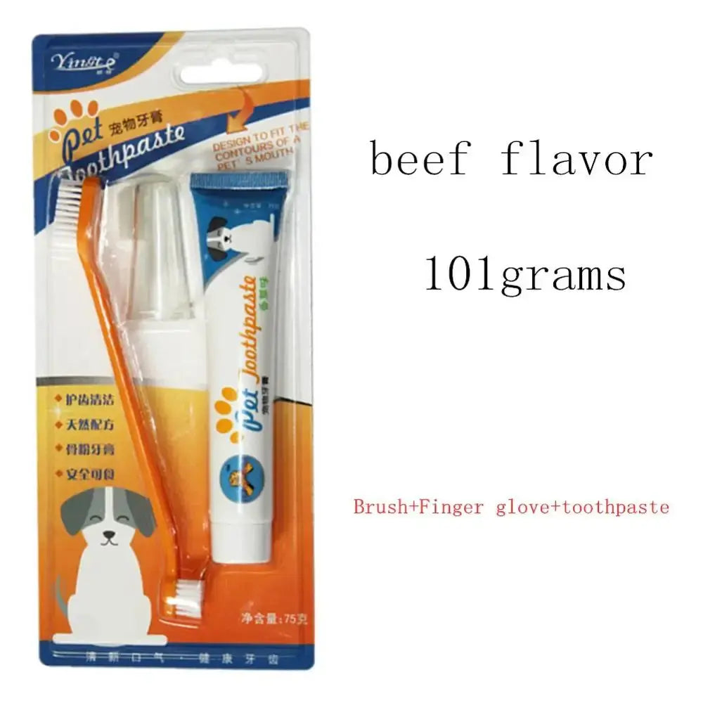 Cat Toothbrush and Toothpaste Set for Teeth Cleaning Vanilla Toothpaste Finger Toothbrush Tongue Cleaning Pet Accessories PetVerse