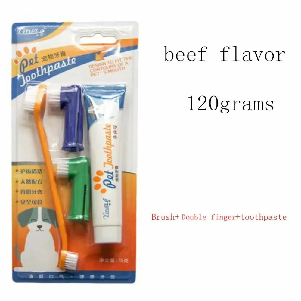 Cat Toothbrush and Toothpaste Set for Teeth Cleaning Vanilla Toothpaste Finger Toothbrush Tongue Cleaning Pet Accessories PetVerse