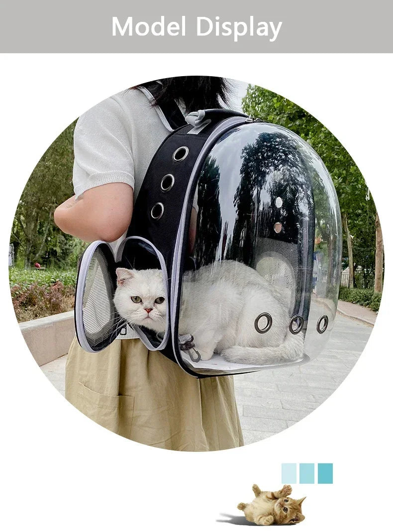 Pet Cat Carrying Bag Space Pet Backpacks Breathable Portable Transparent Backpack Puppy Dog Transport Carrier Space Capsule Bags PetVerse